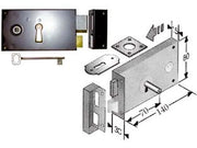SERRATURA DA APPLICARE PER CANTINE 187- - entrata mm.70 lunghezza mm.140 DX - 2 pezzi BONAITI