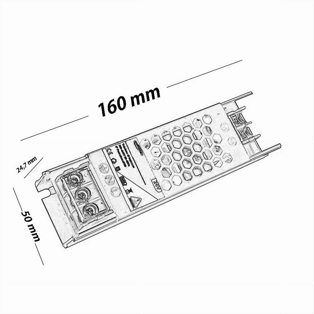 Trade Shop - Alimentatore Slim Stabilizzato 24v 150w Switch Trasformatore 6.25mha Fhyla150w24v -