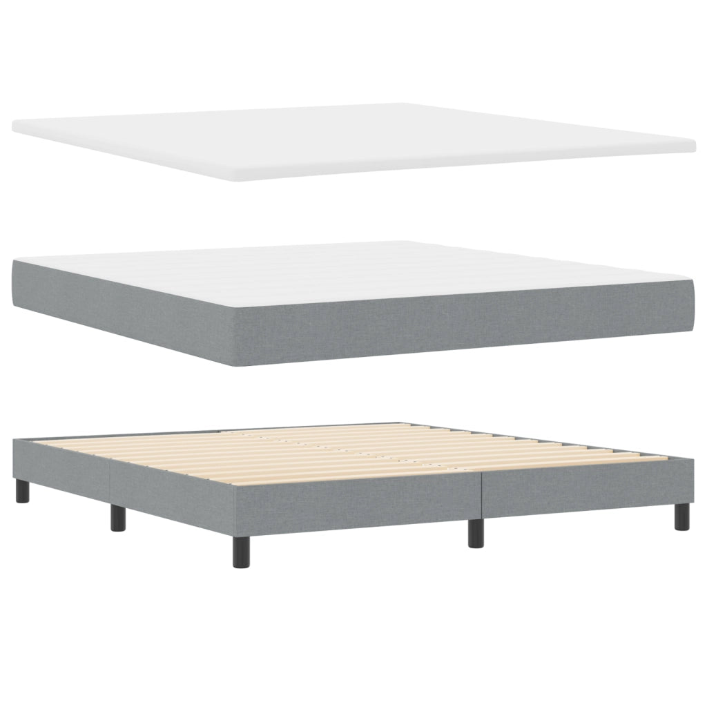 Letto Box Spring con Materasso  Grigio Chiaro 180x200 cm Tessuto