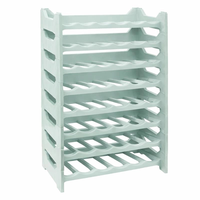SET 8 CANTINETTE MODULARE PER 48 BOTTIGLIE  IMPILABILE PORTA BOTTIGLIE DI COLORE VERDE CHIARO