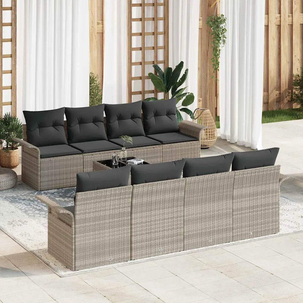 Set Divano da Giardino 9 pcs Grigio chiaro e grigio scuro 3353961