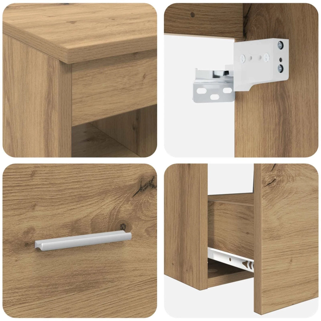 Set di mobili per il bagno 3 pz Rovere Artigianale 3405906