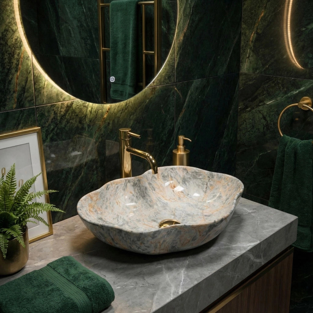 Lavabo Da Appoggio Rea Pearl Ruststone