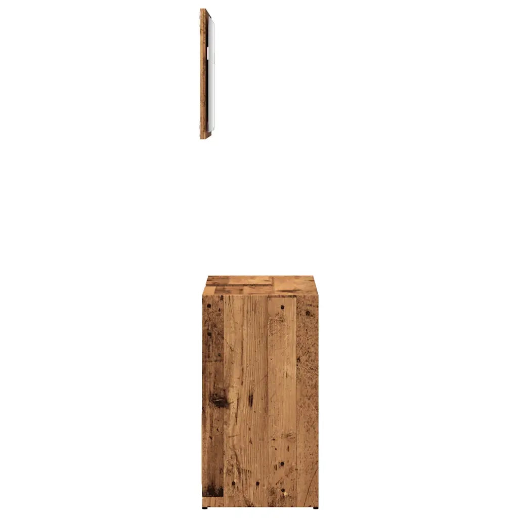 Set Mobili da Bagno 2 pz Legno Antico in Legno Multistrato