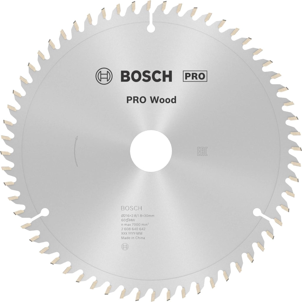 Bosch 1x Lama per sega circolare PRO Wood a filo per troncatrici (per Legno tenero, Legno duro, Ø mm, Professional Accessorio Troncatrice)