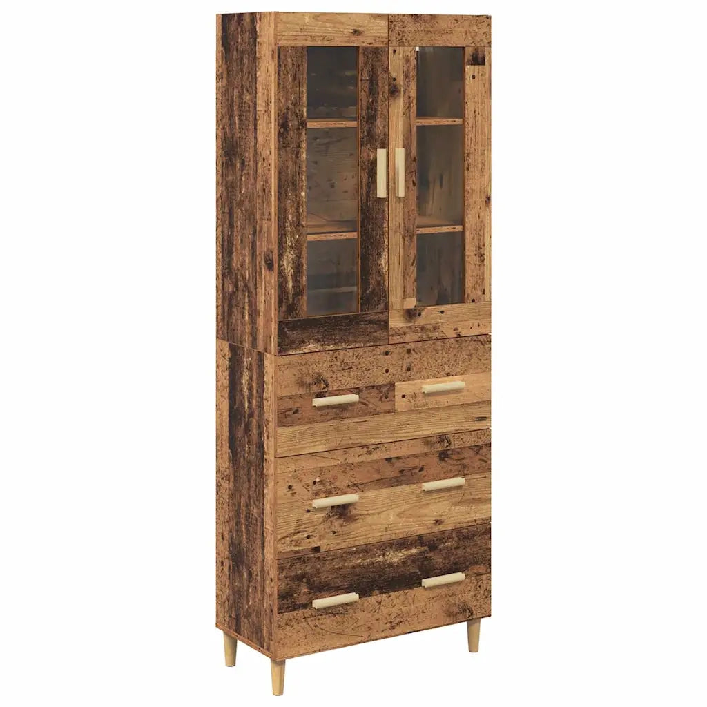 Credenza con Cassetto-Buffet-Armadio da cucina Legno vecchio 69,5 x 34 x 180 cm 685019