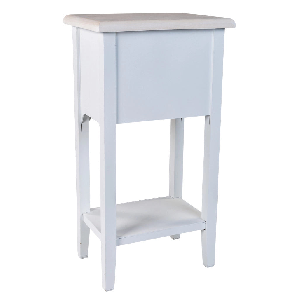 Comodino in legno bianco 37x26,5x69,5