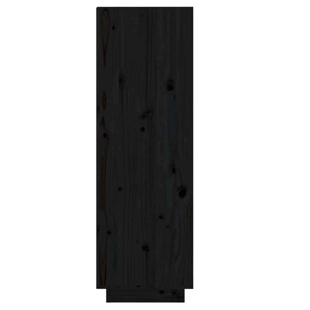 Scarpiera mobiletto portascarpe mobile per ingresso/corridoio/soggiorno 30 x 34 x 105 cm legno di pino massiccio nero 02_0021960