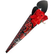 Trade Shop - Set Orsetto In Peluche Rosso Con Fiore Love 40cm Idea Regalo San Valentino 63293 -