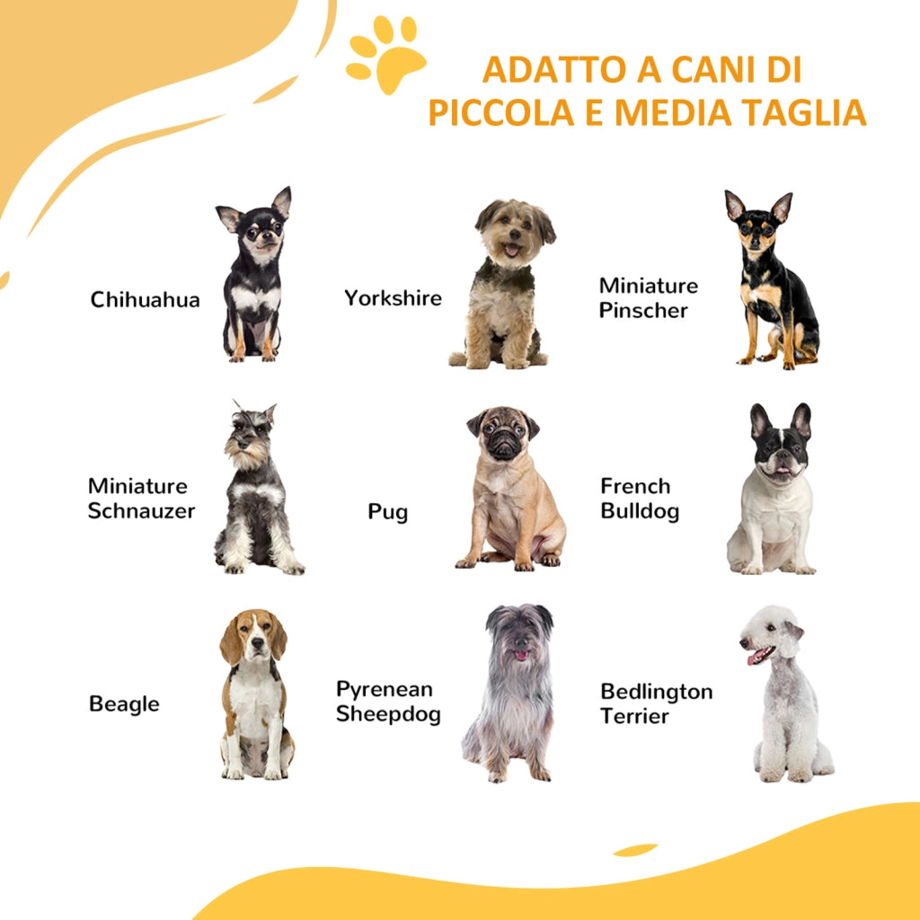 Cancellino per Cani taglia Piccola e Media con Chiusura Automatica, in Acciaio e PA, 74-100x76 cm, Bianco