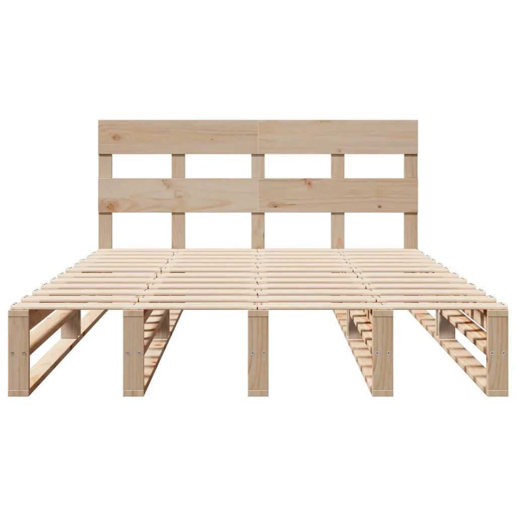 Letto senza Materasso 135x190 cm in Legno Massello di Pino