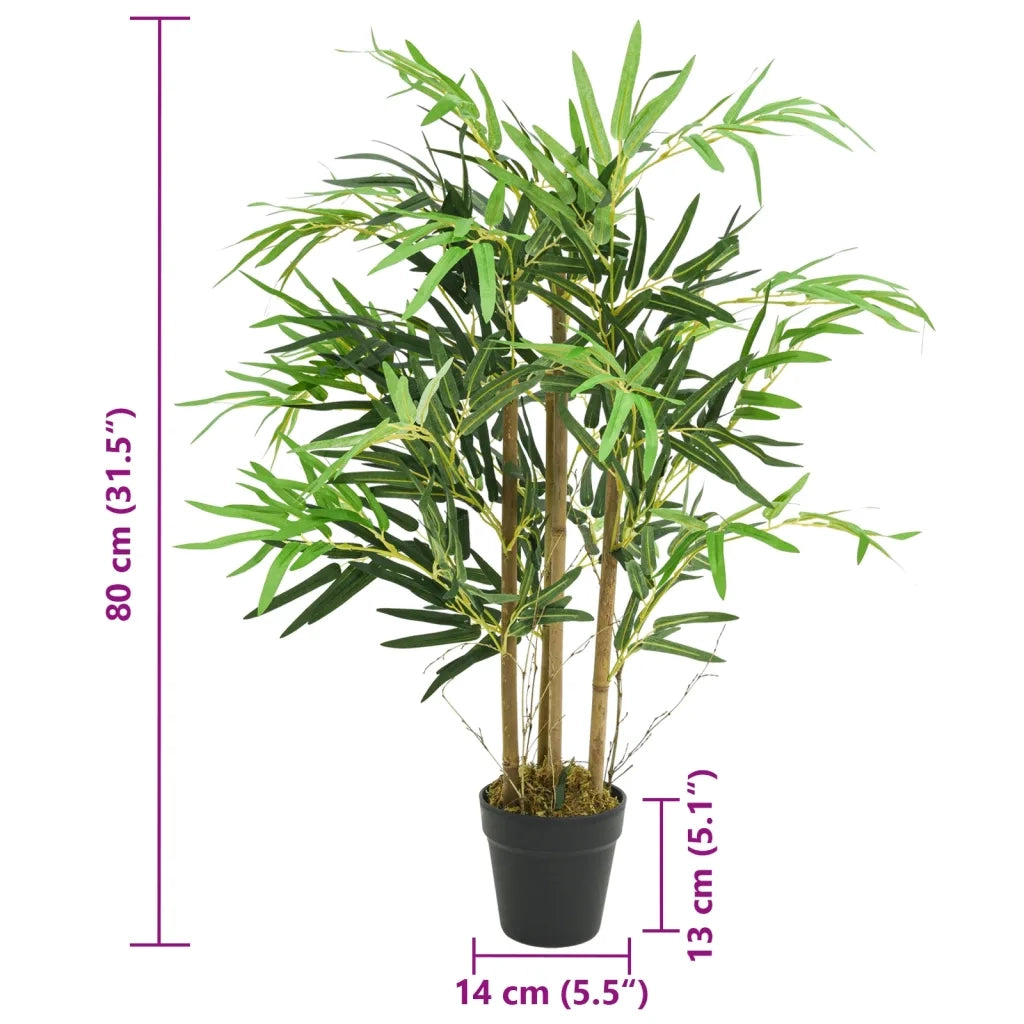 Albero Bambù Artificiale 500 Foglie 80 cm Verde 358984