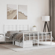 Giroletto con Testiera e Pediera-Struttura Letto Metallo Bianco 140x190 cm 766459