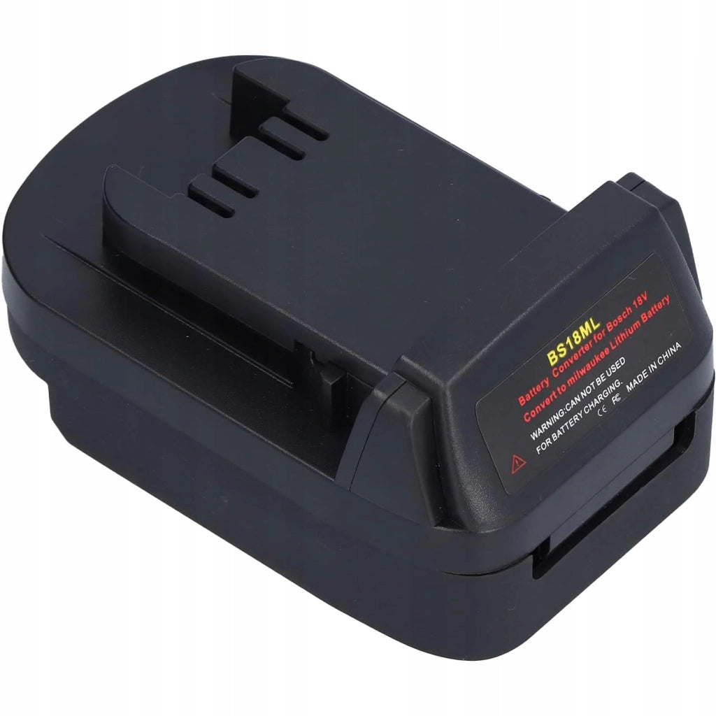 Adattatore Batteria 18V Bosch a Milwaukee BS18ML – Compatibile con Utensili Milwaukee 18V | Uscita USB 5V 2.1A