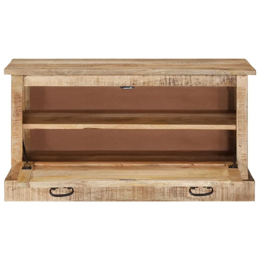 Panca con Scarpiera 85x40x45 cm in Legno Massello di Mango 337827