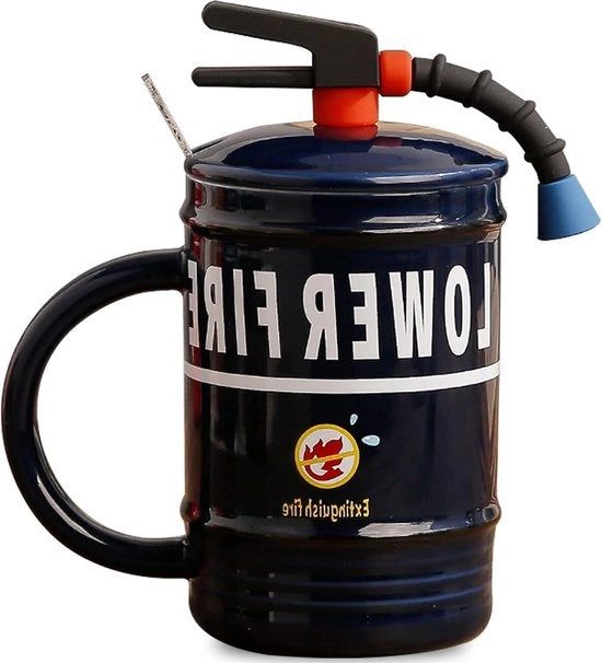 Tazza da Caffè in Forma di Estintore Personalizzata, Umidità 480ml, Blu