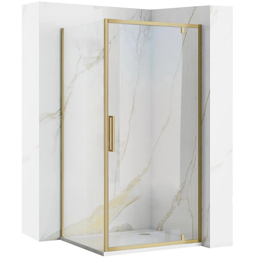Cabina Doccia Rea Rapid Swing Brush Gold 100x80