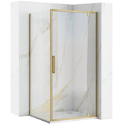Cabina Doccia Rea Rapid Swing Brush Gold 100x80