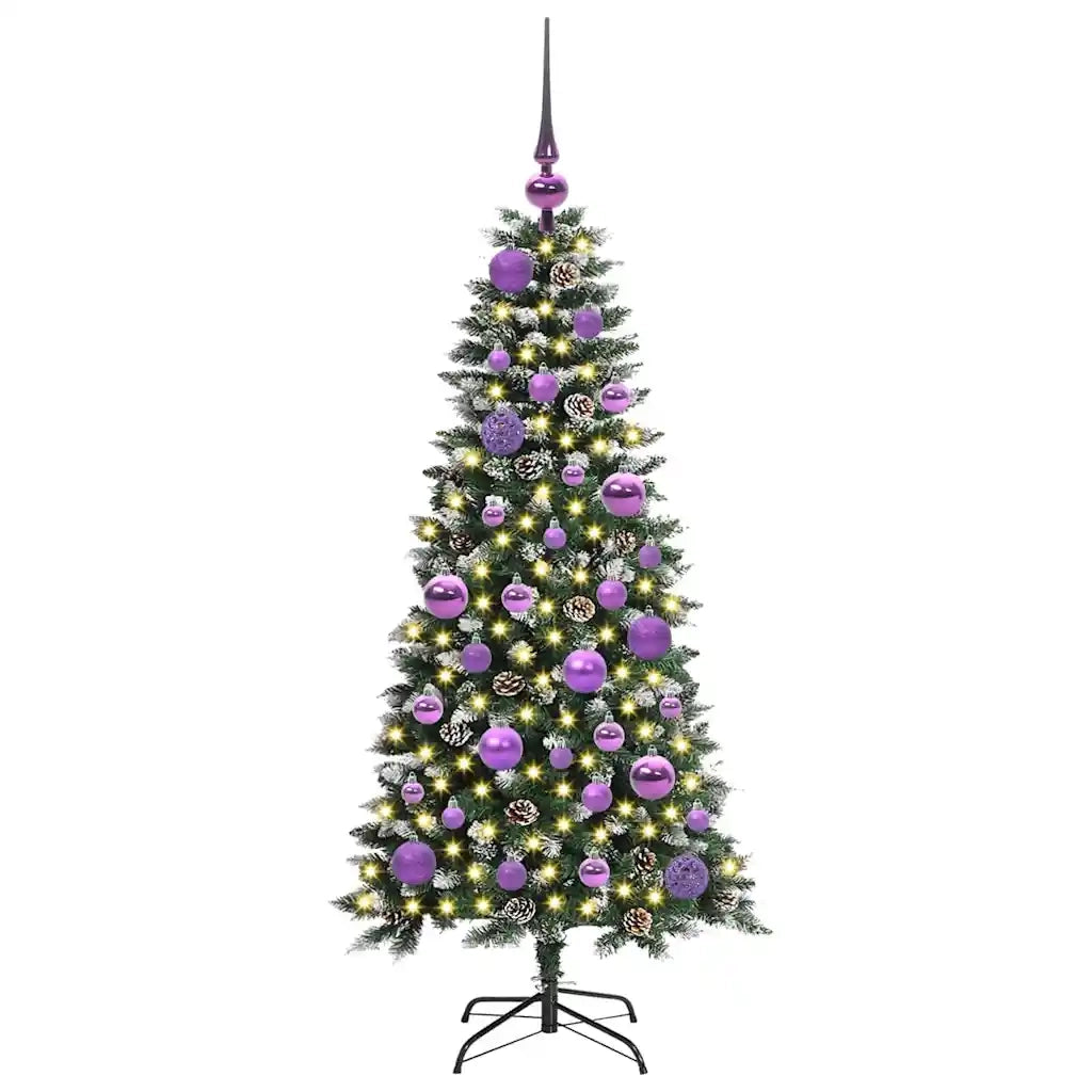 Albero di Natale Artificiale-Albero Natalizio con 150 LED Verde 120 cm 560878