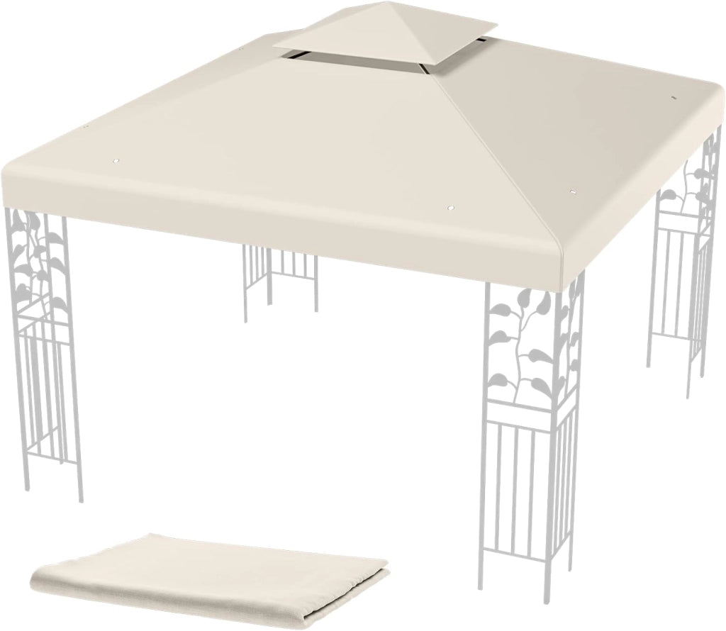 Tettoia di Ricambio per Gazebo da 3 x 3 m, Doppio Strato Superiore, Copertura per Gazebo da Giardino con Gancio e Chiusura a Strappo (Rosso)
