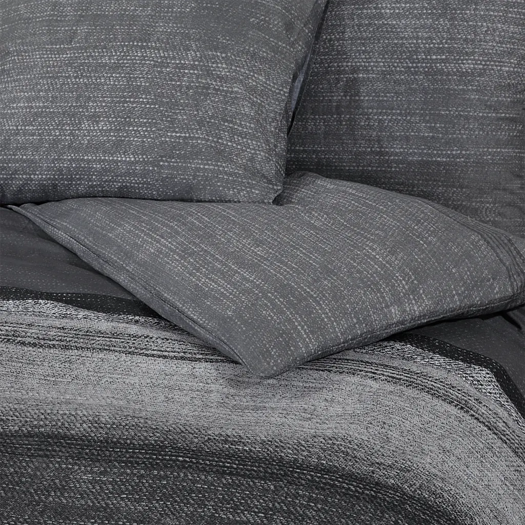 Set Copripiumino Grigio Scuro 220x240 cm in Cotone 136482
