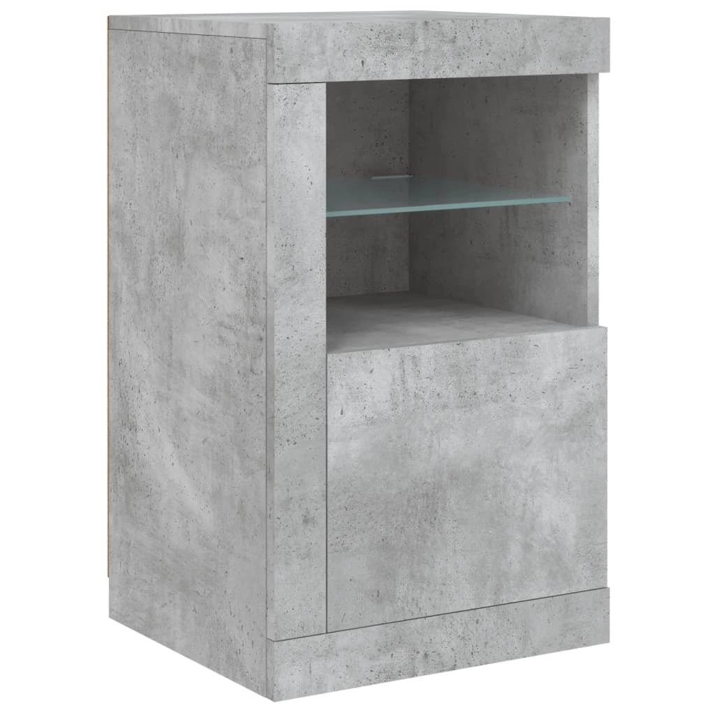 Buffet credenza cassettiera armadio mobile contenitore organizer per cucina soggiorno salotto con luci LED 163 x 37 x 67 cm grigio 02_0029983
