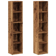 Scaffali Porta CD 2 pz Legno Antico 21x16x93,5 cm in Truciolato CFW5050873