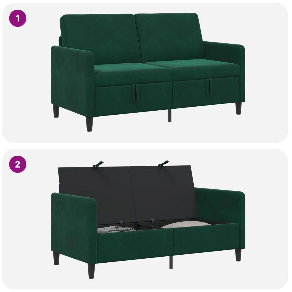 Divano con Storage Verde Scuro 152 x 78 x 87 cm Poliestere 42036935