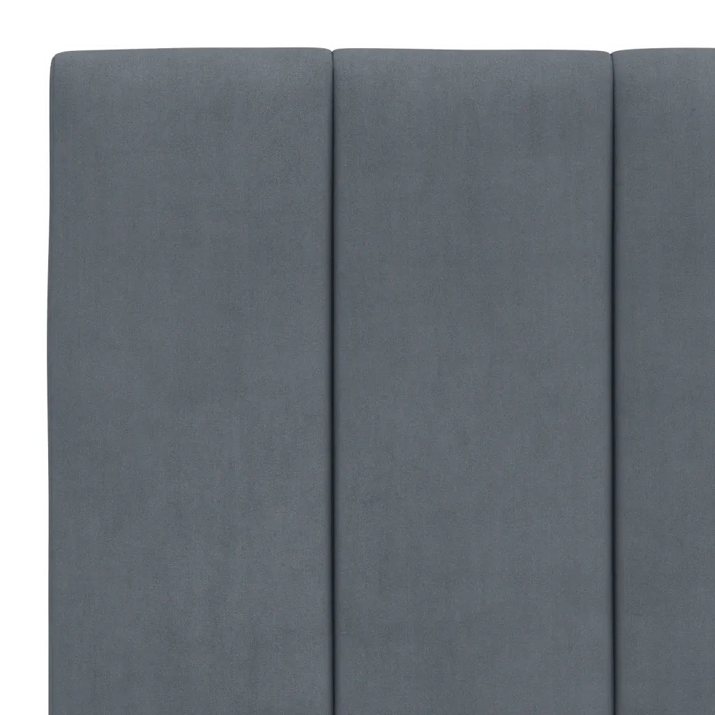 Letto singolo | Letto per adulti | Letto con Materasso Hanko Grigio Scuro 80x200 cm in Velluto