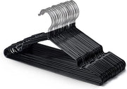 Hanger per abito in metallo con rivestimento in gomma - Heavy Duty - Organizzatore di spazio per abiti - Nero - Set da 20