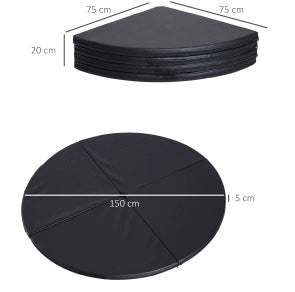 Materassino rotondo per pole dance Ø150 cm, 5 cm, nero