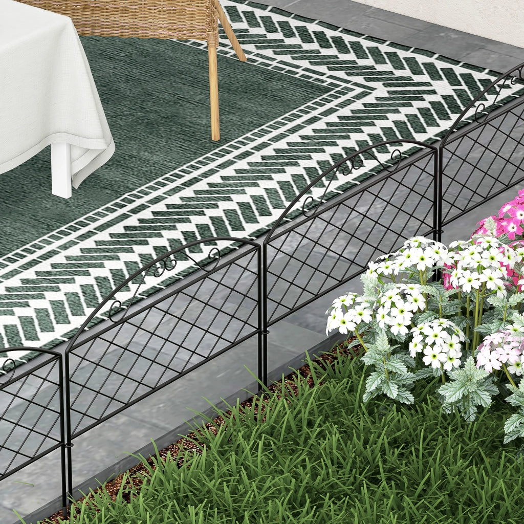 Pannelli decorativi per giardino in metallo ¨C zephmum ¨C 5 pezzi grigio 305x43 cm