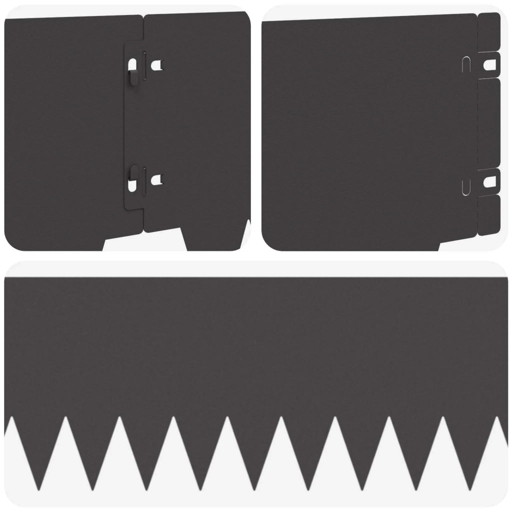 Bordura per Prato 30 pcs 103 x 20 cm metallo Nero 8008268