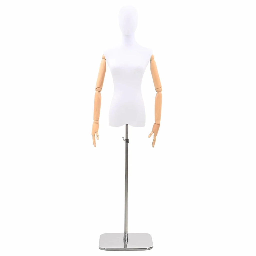 Manichino Regolabile 165-213 cm con Base Femmina PP Bianco 42041699