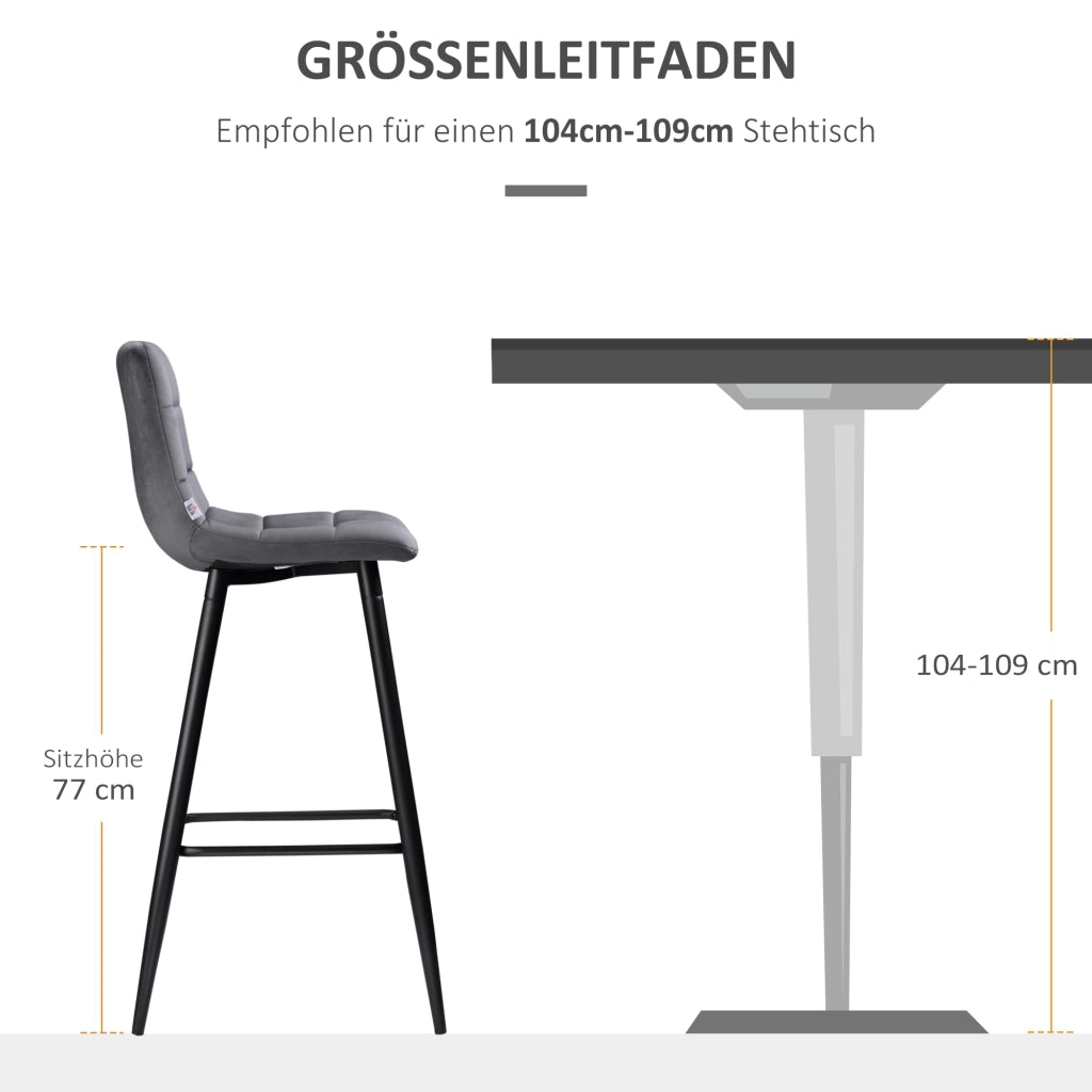 Set 2 sgabelli da bar con poggiapiedi ¨C zephmum ¨C 42x55x103 cm grigio