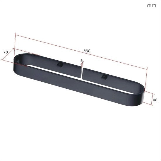 Accessorio Bagno a Sostegno Self-adesivo in Alluminio Nero - Montaggio Facile - Scheda da Parete.