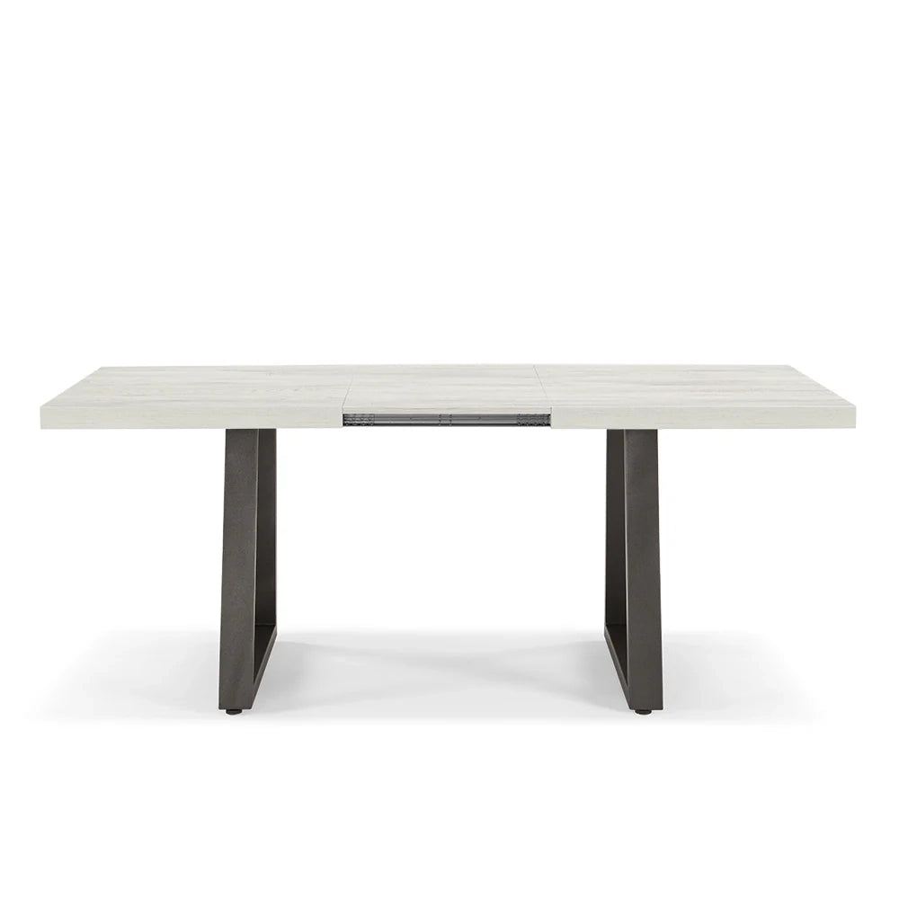 Tavolo da pranzo allungabile Quercia Bianco 160X90 MADE IN ITALY modello GOYA fino a 260 CM per sala da pranzo, cucina e soggiorno, design moderno con top in melaminico