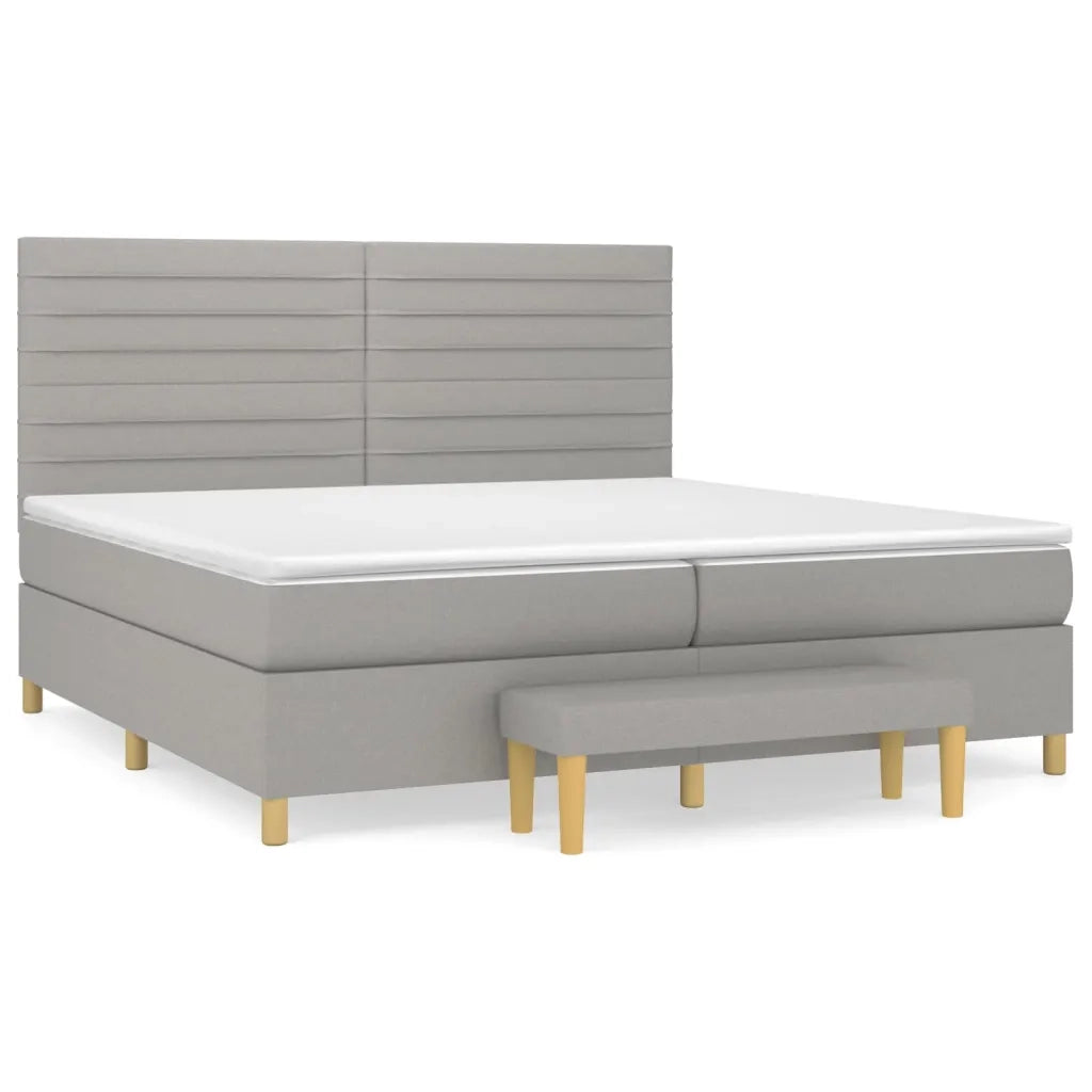 Giroletto a Molle con Materasso Grigio Chiaro 200x200cm Tessuto 3137261