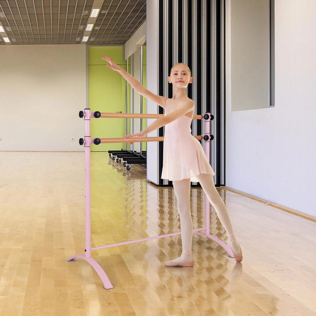 COSTWAY Sbarra Danza Classica Portatile per Bambini ed Adulti, Barra per Balletto Regolabile in Altezza per Stretching, Danza Classica e Allenamento, Ideale per Palestra e Casa