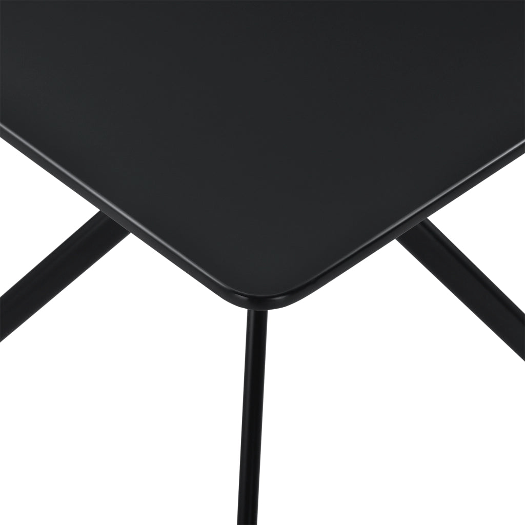 Tavolo da Pranzo con Piano Quadrato 78 x 78 cm Gambe di Design in Metallo - Nero [en.casa]
