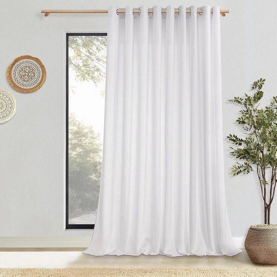 Tende Plus - Tende extra larghe per soggiorno in lino moderno - 245 cm lunghi, 300 cm larghi
