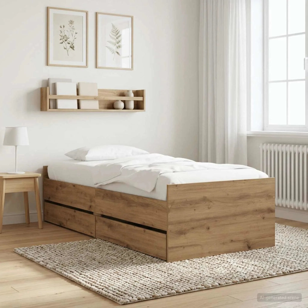 Struttura del letto Rovere Artigianale Legno ingegnerizzato 3429628