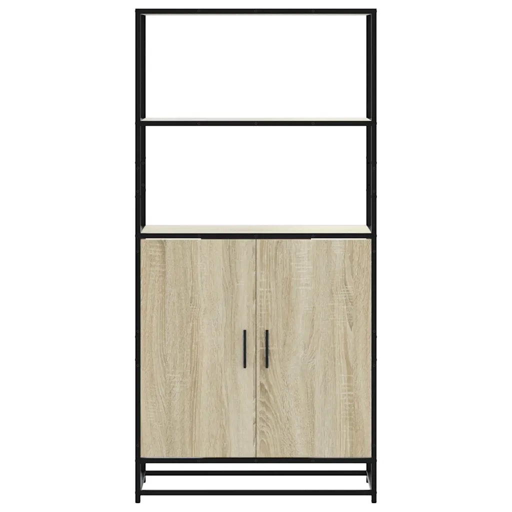 Credenza Rovere Sonoma 68x35x139 cm Legno Multistrato Metallo 849050