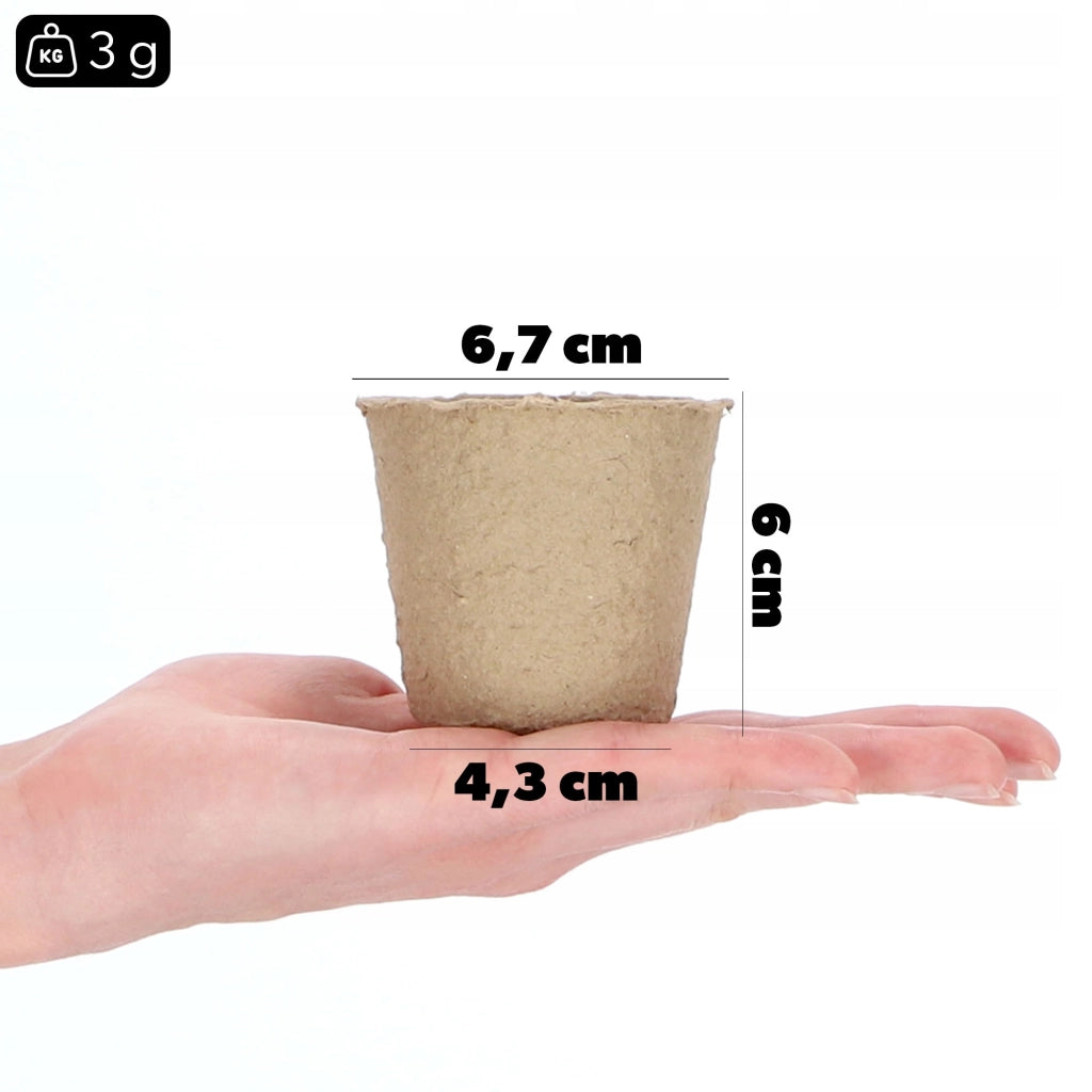 Vasi per semina biodegradabili in torba KADAX per piantine, 6,7x6 cm, 60 pezzi