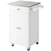 Carrello da cucina con cassetto e ripiani ¨C zephmum ¨C bianco acciaio inox