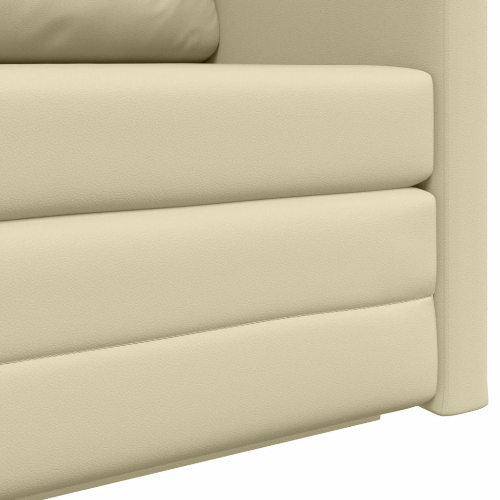 Divano letto Crema 124 x 71 x 78 cm Pelle Artificiale 4106709