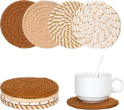 Set di 4 sottopiani termoresistenti - multifunzionali - asciugamani per cucina - sottopiani per piatti per il bancone, tavola, accessori per la casa - Diversi colori marrone - cotone - 11 cm