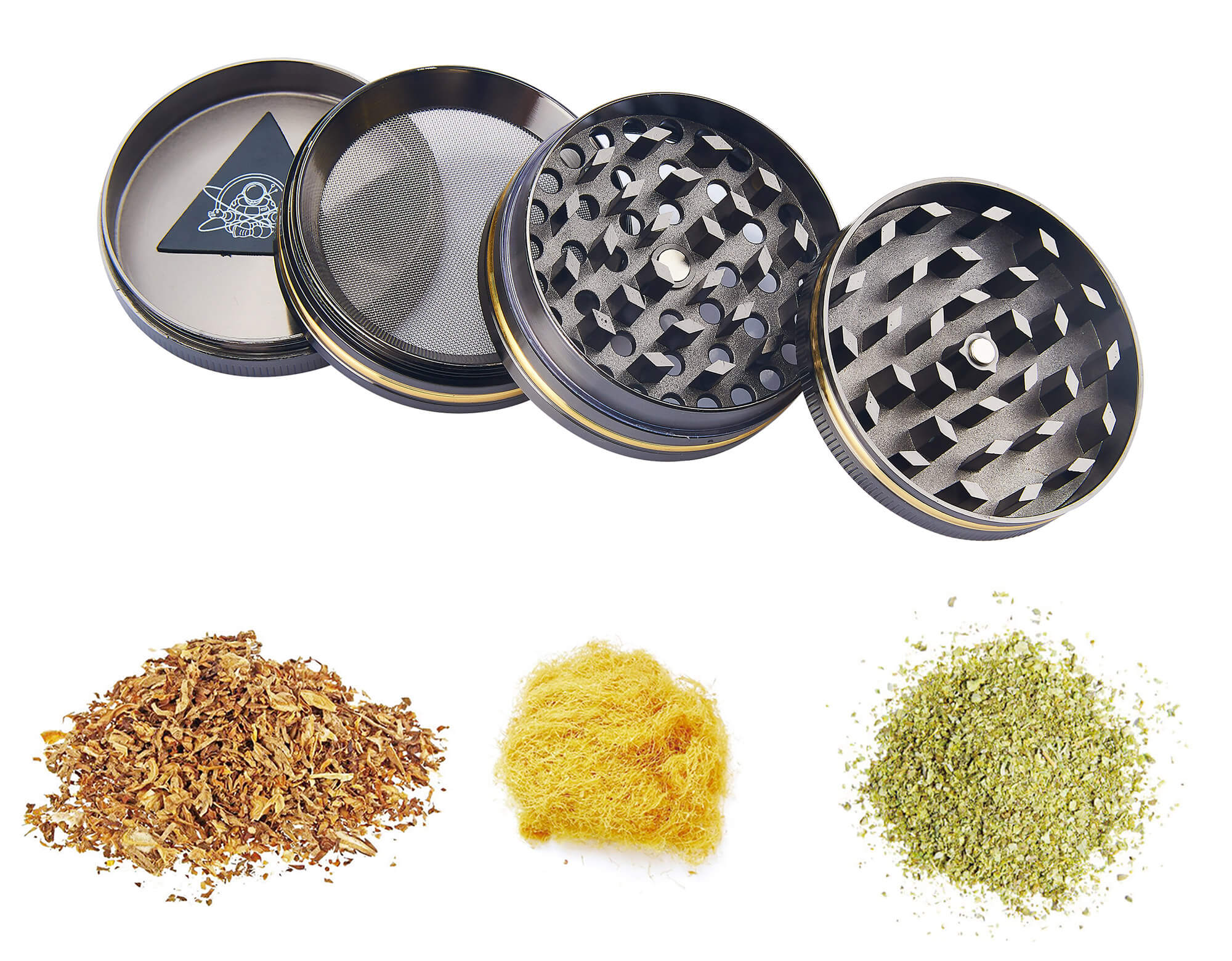 Grinder Ø50 mm 4 Livelli per Spezie Erbe e Tabacco Teschio