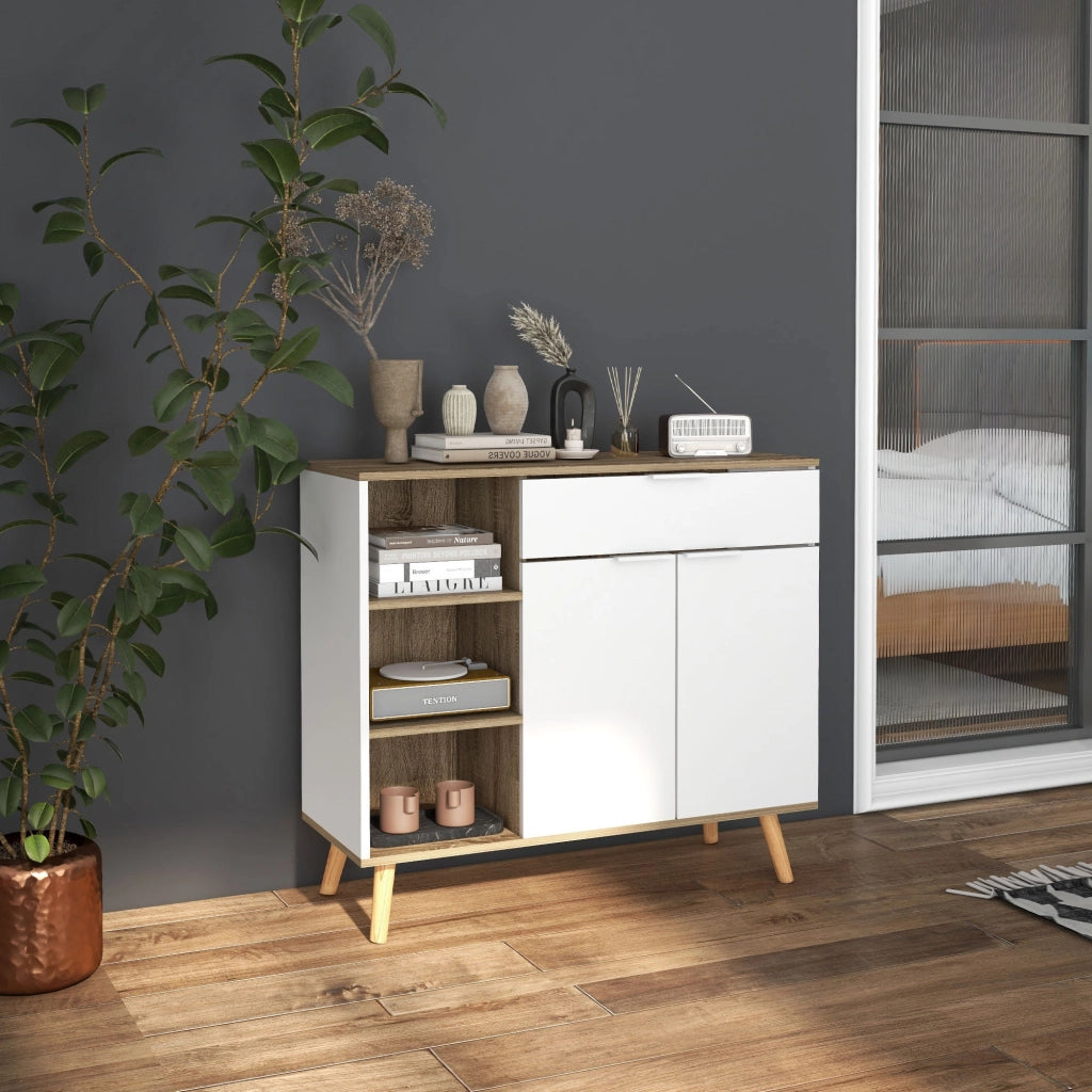 Mobile Multiuso Salvaspazio 95x35x85 cm in Truciolato Bianco