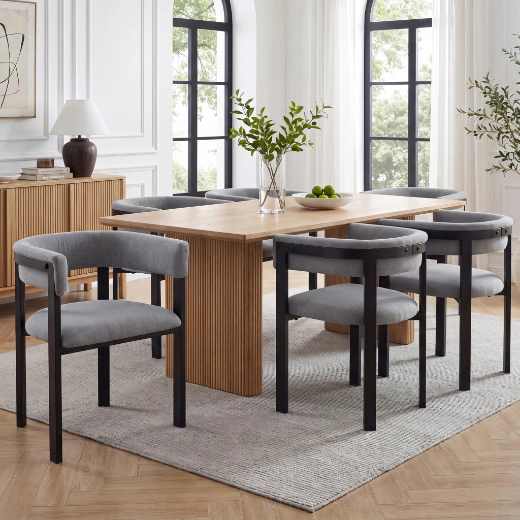 SEDIA da pranzo Set da 6 pezzi 61x50x76 cm Chenille Grigio